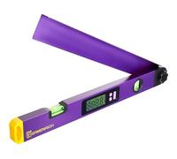 Ermenrich Verk DA40 Goniómetro Digital 0-230° 450 mm Doble Burbuja Pantalla LCD Botón Hold Auto Calibración Instrumento de Medida para Construcción y Trabajo de Madera