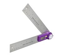 Ermenrich Verk DR30 Regla Digital 2 en 1 0-360° 400 mm Pantalla LCD Botón Hold Acero Inox Instrumento de Medida para Construcción Trabajo de Madera Carpintería