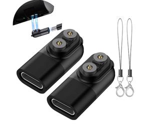 Ermorgen 2 Piezas Adaptador de Carga Tipo C Compatible con LEDLENSER P&H Models Adaptador para H5R, H7R, H15R, P18R, Compatible con Cargador magnético de Carga - Negro