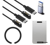 Ermorgen 2 unidades de cable de carga USB C compatible con PLAUD Note Pro AI, KI, Note AI KI Voice Recorder, cargador magnético portátil, cable de repuesto tipo C de 1 m con 1 anillo magnético y 1