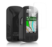 Ermorgen Funda de silicona compatible con Wahoo ELEMNT Bolt V2 funda + 2 protectores de pantalla, funda de silicona suave, protección a prueba de golpes - Negro