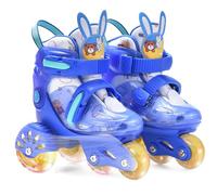 ERNAN Patines 4 Ruedas, 4 tamaños Ajustables con Ruedas Que Brillan en la Oscuridad, Patines de Ruedas para niños,Patines Niña Niño Principiante Regalo (Blue, XS)