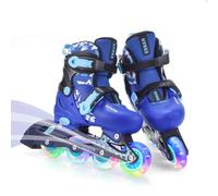 ERNAN Patines en línea Ajustables para niños y niñas con Ruedas de iluminación, para Principiantes y Jóvenes Patines de Ruedas para Niños Grandes en Exteriores e Interiores. (Blue, S)