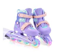 ERNAN Patines en línea Ajustables para niños y niñas con Ruedas de iluminación, para Principiantes y Jóvenes Patines de Ruedas para Niños Grandes en Exteriores e Interiores. (Purple, M)