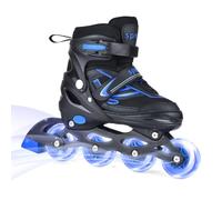 ERNAN Patines en línea, patines en línea ajustables para niños y niñas, patines para niños y jóvenes, principiantes (azul, L)