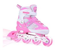 ERNAN Patines en línea, patines en línea ajustables para niños y niñas, patines para niños y jóvenes, principiantes (rosa, S)