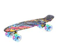 ERNAN Skateboard Complete 22 Inch Mini Cruiser, Rodamientos ABEC-7 y Ruedas 78A PU - para Niños, Adultos, Principiantes con Ruedas Light Up Complete Skateboard (Graffiti)