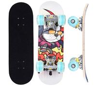 ERNAN Skateboard,Monopatín Completo Profesional de 17 x 5 Pulgadas,7 Capas Monopatín de Madera de Arce con Rodamiento ABEC-7 para Niño Niña (Puppy)