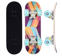 ERNAN Skateboard,Monopatín Completo Profesional de 17 x 5 Pulgadas,7 Capas Monopatín de Madera de Arce con Rodamiento ABEC-7 para Niño Niña (Yellow Blue)