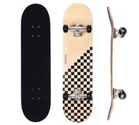 ERNAN Skateboard,Monopatín Completo Profesional de 31 x 8 Pulgadas,7 Capas Monopatín de Madera de Arce con Rodamiento ABEC-7 para Niño Niña/Adulto Principiante. Completo Skateboard. (Wood Check)
