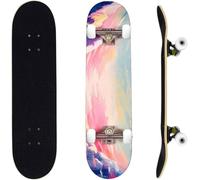 ERNAN Skateboard,Monopatín Completo Profesional de 31 x 8 Pulgadas,7 Capas Monopatín de Madera de Arce con Rodamiento ABEC-7 para Niño Niña/Adulto Principiante. (nuée ardente)