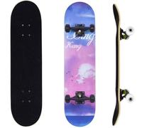 ERNAN Skateboard,Monopatín Completo Profesional de 31 x 8 Pulgadas,7 Capas Monopatín de Madera de Arce con Rodamiento ABEC-7 para Niño Niña/Adulto Principiante. (KK)