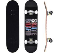 ERNAN Skateboard,Monopatín Completo Profesional de 31 x 8 Pulgadas,7 Capas Monopatín de Madera de Arce con Rodamiento ABEC-7 para Niño Niña/Adulto Principiante. (All-Black-SK8)