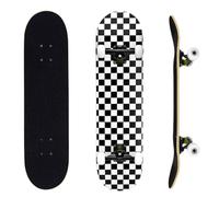 ERNAN Skateboard,Monopatín Completo Profesional de 31 x 8 Pulgadas,7 Capas Monopatín de Madera de Arce con Rodamiento ABEC-7 para Niño Niña/Adulto Principiante. Completo Skateboard. (Black and White)