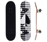 ERNAN Skateboard,Monopatín Completo Profesional de 31 x 8 Pulgadas,7 Capas Monopatín de Madera de Arce con Rodamiento ABEC-7 para Niño Niña/Adulto Principiante. (Spades)