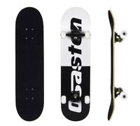 ERNAN Skateboard,Monopatín Completo Profesional de 31 x 8 Pulgadas,7 Capas Monopatín de Madera de Arce con Rodamiento ABEC-7 para Niño Niña/Adulto Principiante. (Black and White Letter)