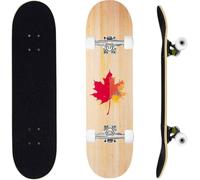 ERNAN Skateboard,Monopatín Completo Profesional de 31 x 8 Pulgadas,7 Capas Monopatín de Madera de Arce con Rodamiento ABEC-7 para Niño Niña/Adulto Principiante. (Maple Leaf)
