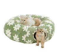 ERNAN Tubo Plegable Mascotas,Túnel para Gatos con 2 Formas,Cama para Túnel para Mascota, Conejos, Gatos y Perros, Interiores y Exteriores (Green)
