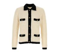 Ernest W. Baker - Cárdigan de Crochet Elástico - Knitwear - Hombre - Blanco - M -