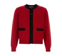 Ernest W. Baker - Cárdigan de Punto con Ribetes en Contraste - Knitwear - Hombre - Rojo - M -