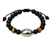 Ernestine - Pulsera de rugby con ojo de tigre, Acero inoxidable