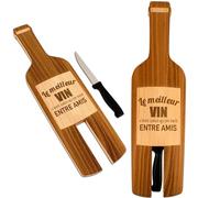 ERNESTINE - Tabla de cortar con forma de botella de vino - tabla de aperitivo para cocina, queso, tapas, barbacoa o embutidos - tabla de cortar cocina - regalo para hombre, tabla de aperitivo vino y
