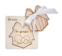 ERNESTINE - Tarjeta de anuncio sexo bebé - regalo nacimiento embarazo original - anuncio bebé madrina y padrino original - idea card anuncio embarazo sorpresa - tarjeta de madera anuncio bebé original