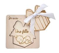 ERNESTINE - Tarjeta de anuncio sexo bebé - regalo nacimiento embarazo original - anuncio bebé madrina y padrino original - idea card anuncio embarazo sorpresa - tarjeta de madera anuncio bebé original