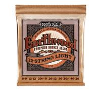 Ernie Ball Earthwood Light - Cuerdas para guitarra acústica de 12 cuerdas, bronce fosforado, calibre 9-46