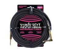 Ernie Ball 6058 25ft Straight-Angle Braided Instrument Cable Black