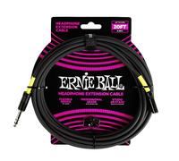 Ernie Ball Cable alargador de auriculares, 1/4 pulg a 3,5 mm, 6,1 m - Negro