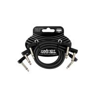Ernie Ball Cable de conexión flexible de 12 pulgadas, color negro, paquete de 3