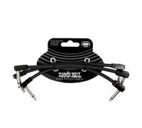 Ernie Ball Cable de conexión flexible de 6 pulgadas, color negro, paquete de 3