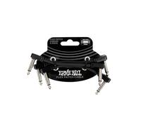 Ernie Ball Cable de conexión flexible de 7,6 cm, color negro, paquete de 3