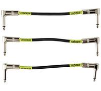Ernie Ball - Cable de conexión para pedales, acodado/acodado, 15,2 cm, 3 unidades, color negro