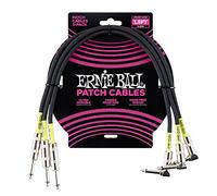 Ernie Ball - Cable de conexión para pedales, recto/acodado, 45,7 cm, 3 unidades, color negro