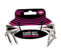 Ernie Ball - Cable de conexión plano para pedales, 7,6 cm, 3 unidades, color blanco