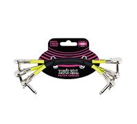 Ernie Ball - Cable de conexión plano para pedales, acodado/plano, 15,2 cm, 3 unidades, color negro