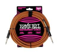Ernie Ball Cable de Guitarra Trenzado, Recto/Recto, 5,49 m - Pumpkin Pie