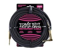 Ernie Ball Cable De Instrumento Trenzado Recto/Ángulo 7,6 m - Negro