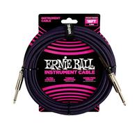 Ernie Ball Cable De Instrumento Trenzado Recto/Recto 18ft - Púrpura/Negro