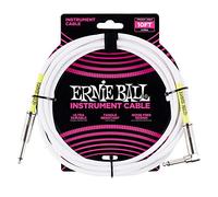 Ernie Ball - Cable para instrumentos, recto/acodado, 3 m, color blanco