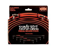 Ernie Ball - Cables de conexión planos para pedales, multipaquete, color rojo
