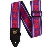 Ernie Ball - Correa para guitarra, jacquard, diseño en rojo y morado (Royal Flush Red)