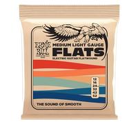 Ernie Ball Cuerdas para guitarra eléctrica Flats 2582 – Entorchado plano, Medium Light 12-52