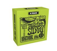 Ernie Ball Regular Slinky - Cuerdas para guitarra eléctrica, entorchado de níquel, 4 paquetes, calibre 10-46