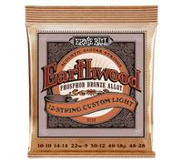 Ernie Ball Earthwood Custom Light - Cuerdas para guitarra acústica de 12 cuerdas, bronce fosforado, calibre 10-48