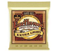 Ernie Ball Earthwood Extra Light 80/20 Bronze Acoustic Guitar Strings 3-Pack - 10-50 Gauge