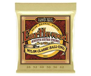 Ernie Ball Earthwood Folk - Cuerdas para guitarra acústica, bronce 80/20, extremo de bola dorado, transparente y nailon, calibre 28-42