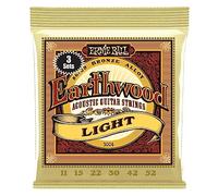 Ernie Ball Cuerdas para guitarra acústica Earthwood Light Bronce 80/20 3 paquetes calibre 11-52